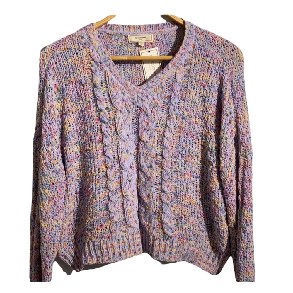 No Comment Confetti Chenille Knit Sweater